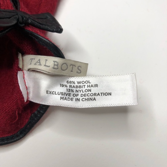 Talbots Red Bow Rabbit Wool Tech Touch Fall Gloves - Picture 11 of 14